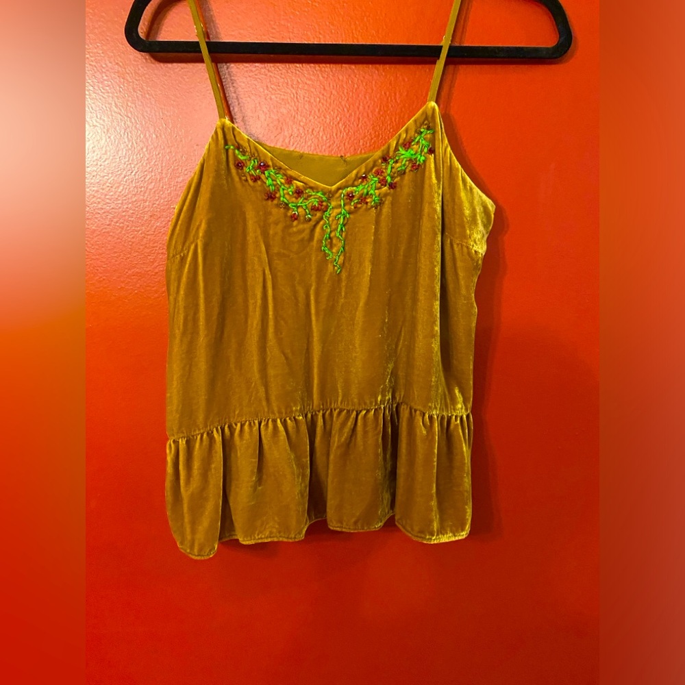 Hand Embroidered Beaded Babydoll Top